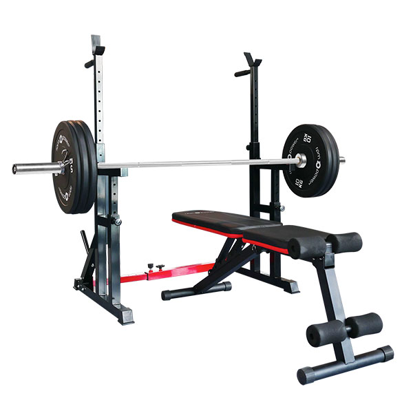 Adjustable Barbell Squat Power Rack Spotter Stands Weight Bench Gym 
