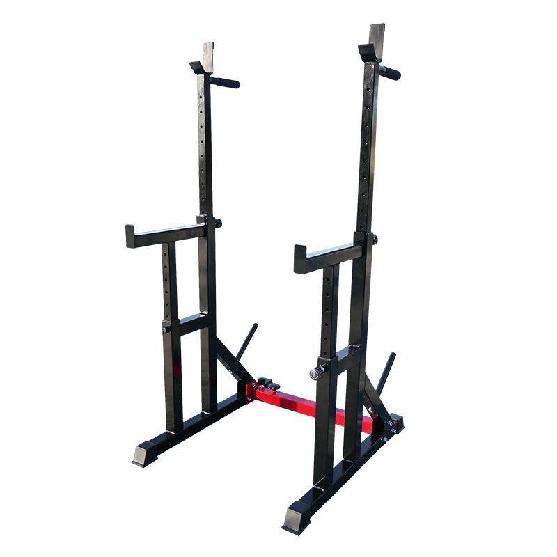 Adjustable squat stand pro and dip bar minimum width