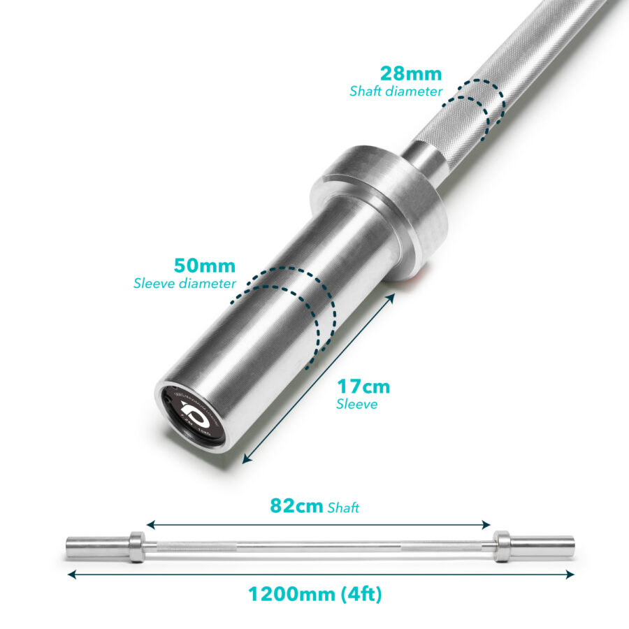 Olympic Barbell Elite 4ft 10kg (Silver) - Image 2