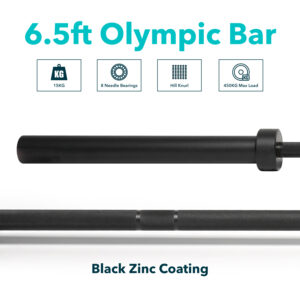 6.5ft Olympic Bar - 2010mm | 15kg (Black)