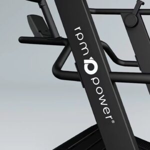 Close up of handles bars on RPM Power Curved Treadmill