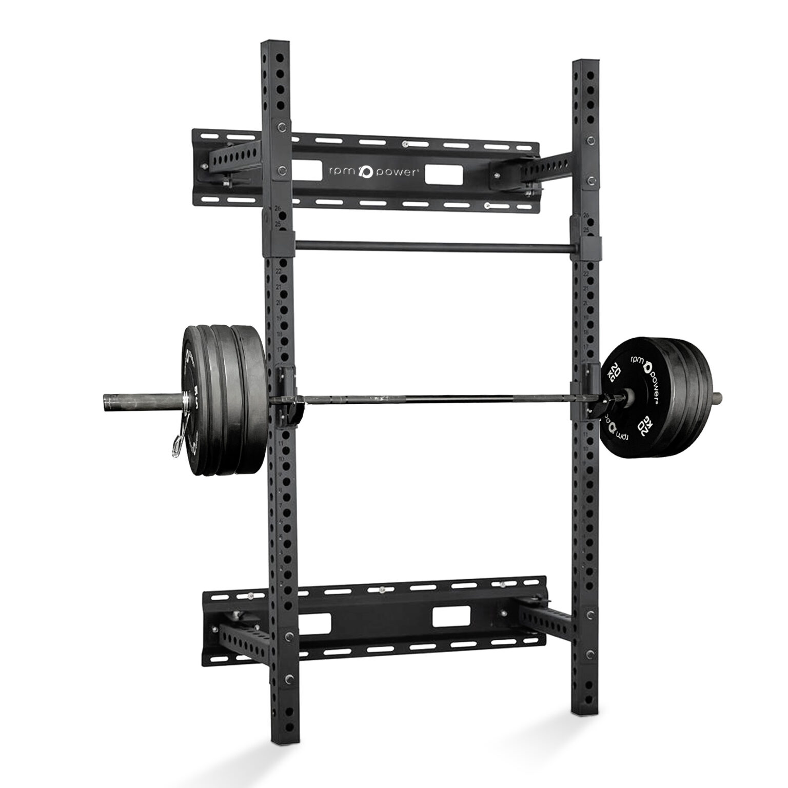 Home Gym Wall Mounted Squat Rack with Barbell & Weight Plates