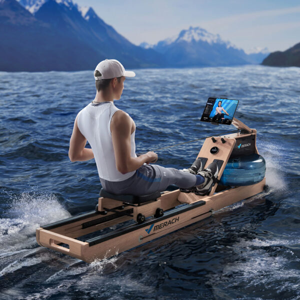 Merach Foldable Wooden Water Rowing Machine RPM Power®