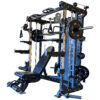 multi-gym with weight plates, adjustable weight bench, smith machine & leg press