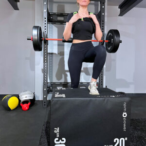Woman Stepping onto Plyometric Jump Box