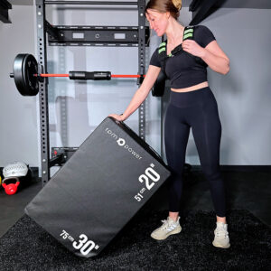 Woman Holding onto Jump Box