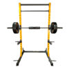 Yellow Power Rack with Barbells, Weight Plates and Home Gym