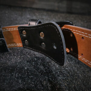 Cloe up of the PU Leather of the RPM Power weightlifting belt