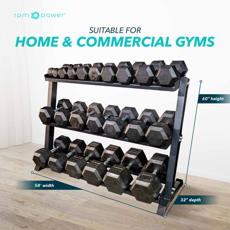 Hex Dumbbell Pairs 4-15kg with Stand (13-Piece Set) - Image 10