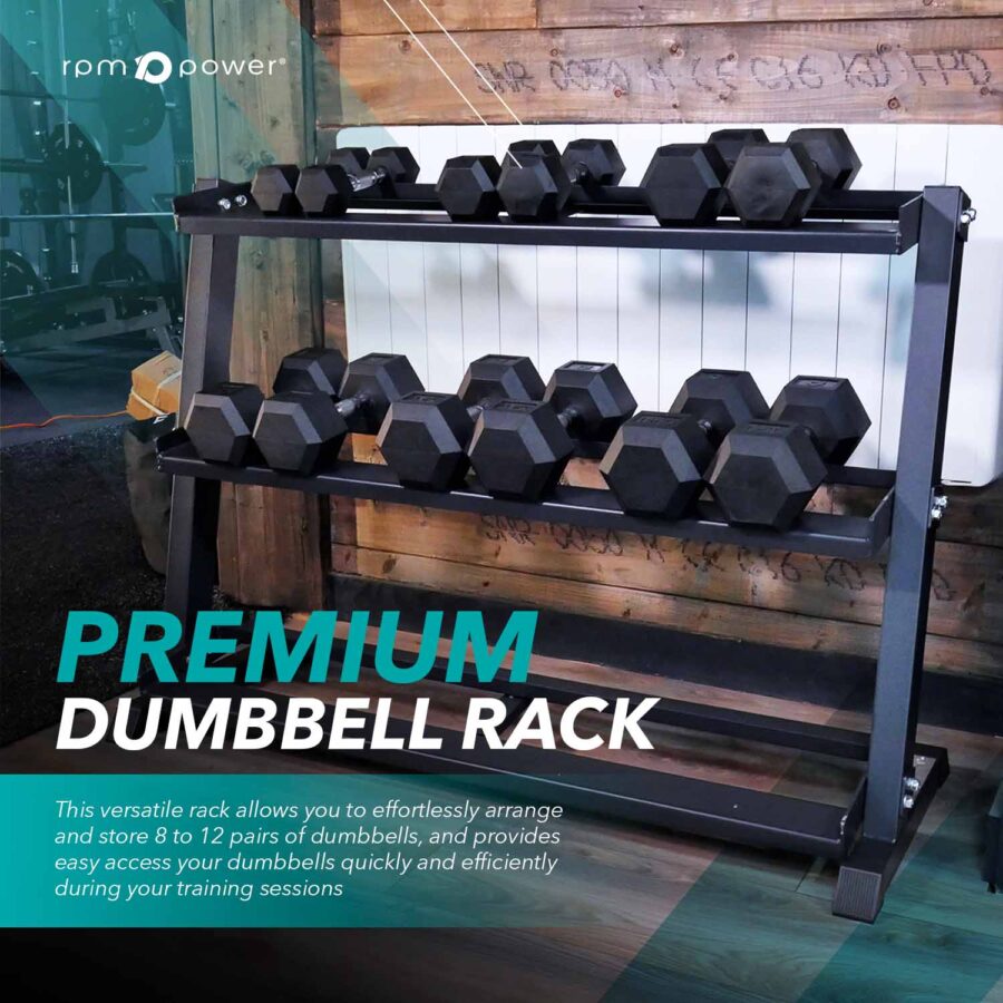 Hex Dumbbell Pairs 4-15kg with Stand (13-Piece Set) - Image 4