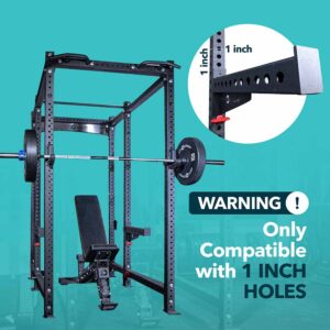 Spotter Arms Pair with Renegade RPM Power Rack including a Barbell, Weight Bench and J-Hooks