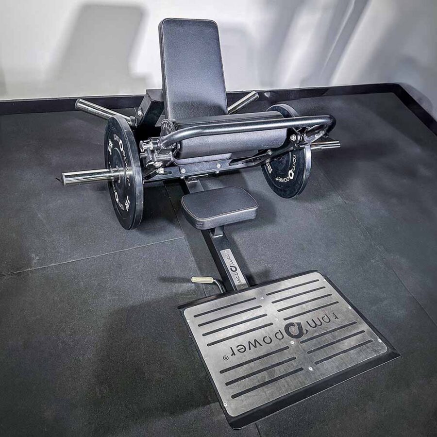 Hip Thrust Machine with Black Weight Plates