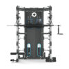 Multigym with weight stack, cable machine, pull up bar and plate storage