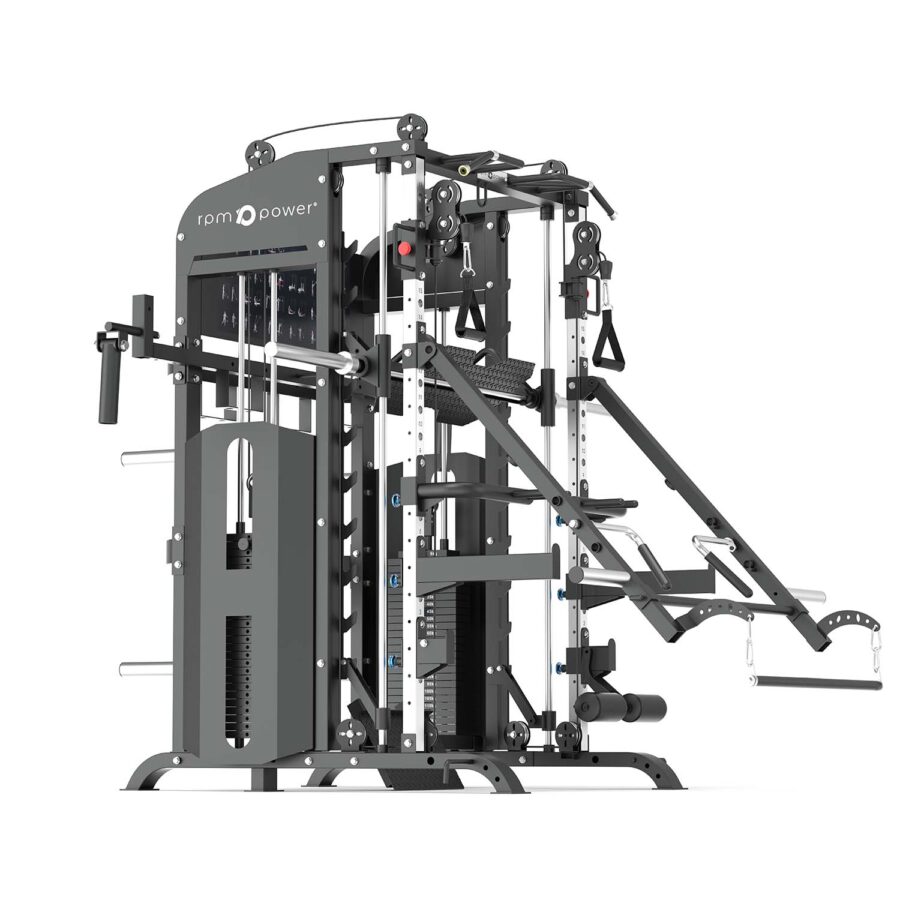 Multigym with Pull Up Bar, Jammer Arms, Smith Rail and Weight Stack