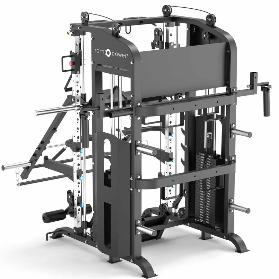 Multigym with Pull Up Bar, Jammer Arms, Smith Rail and Weight Stack