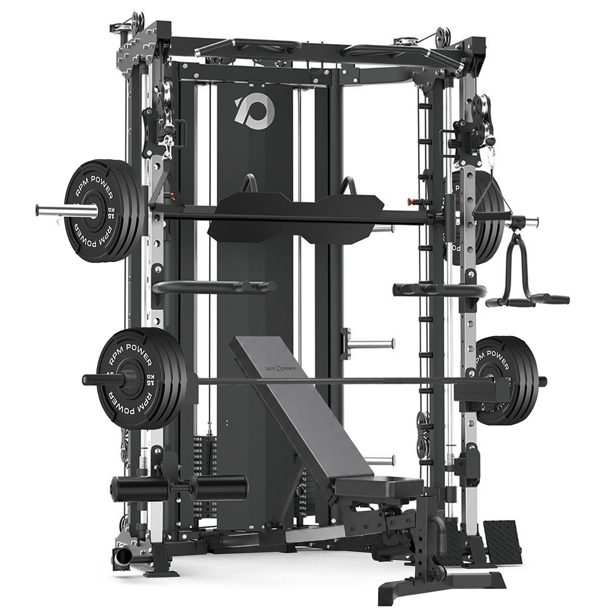 Multi-Gym with Weight Bench, Weight Plates & Cable Machine