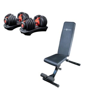 Adjustable Dumbbells V2 24kg & P1400 Weight Bench