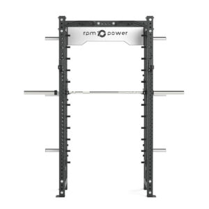 Power rack with cable weight stack, smith bar and pull-up bar