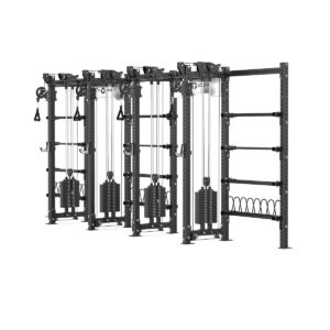Cable Machine Power rack with Bumper Plate Storage, Pull-Up Bar & Slam Ball Storage