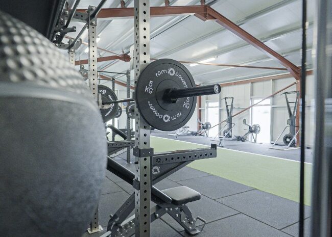 Wall ball, barbell and weight plate in Cashel RFC