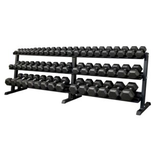 Hex Dumbbell Pairs 2.5-50kg with Stand